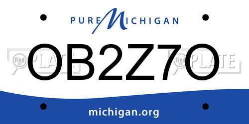 OB2Z7O Michigan License Plate