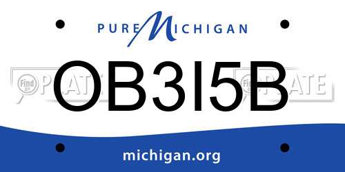 OB3I5B Michigan License Plate