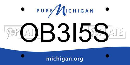 OB3I5S Michigan License Plate