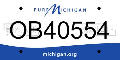 OB40554 Michigan License Plate