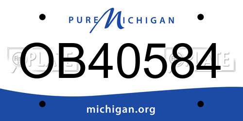 OB40584 Michigan License Plate
