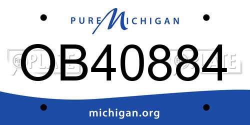 OB40884 Michigan License Plate