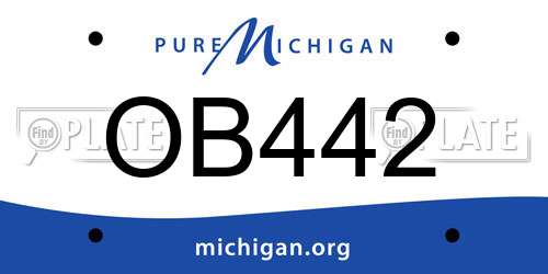 OB442 Michigan License Plate