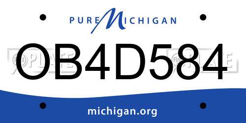 OB4D584 Michigan License Plate
