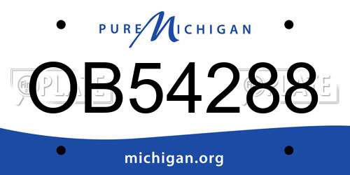 OB54288 Michigan License Plate