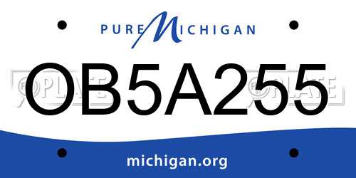 OB5A255 Michigan License Plate