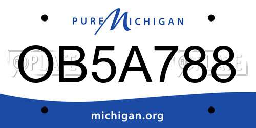 OB5A788 Michigan License Plate