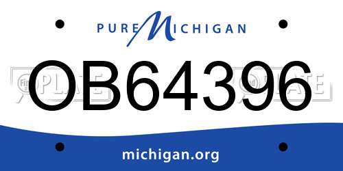 OB64396 Michigan License Plate
