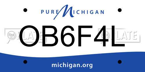 OB6F4L Michigan License Plate