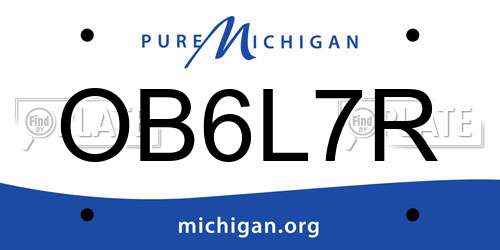 OB6L7R Michigan License Plate