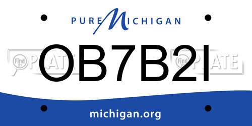 OB7B2I Michigan License Plate