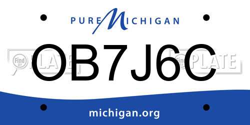 OB7J6C Michigan License Plate
