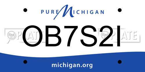 OB7S2I Michigan License Plate