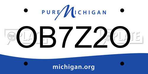 OB7Z2O Michigan License Plate