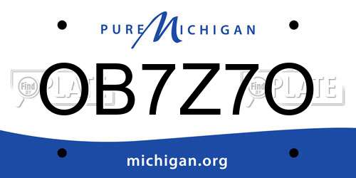 OB7Z7O Michigan License Plate