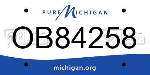 OB84258 Michigan License Plate