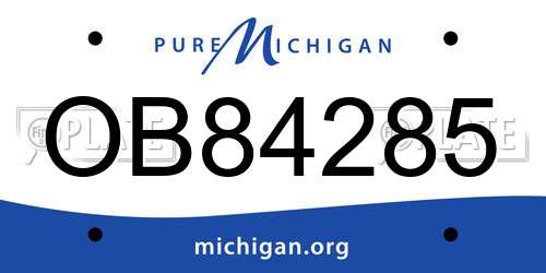 OB84285 Michigan License Plate
