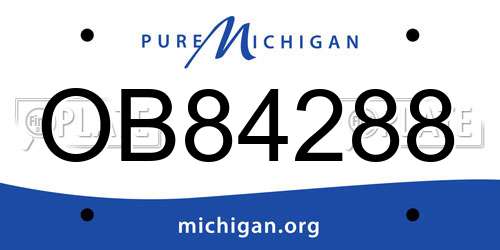 OB84288 Michigan License Plate