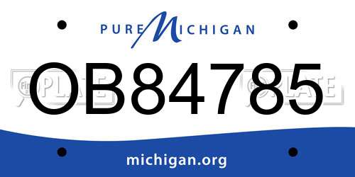 OB84785 Michigan License Plate