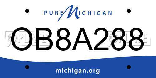 OB8A288 Michigan License Plate