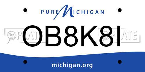 OB8K8I Michigan License Plate