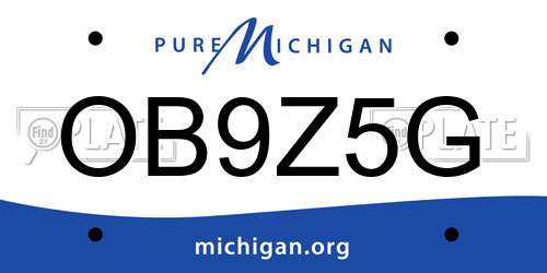 OB9Z5G Michigan License Plate