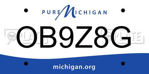 OB9Z8G Michigan License Plate