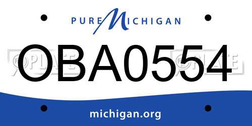 OBA0554 Michigan License Plate