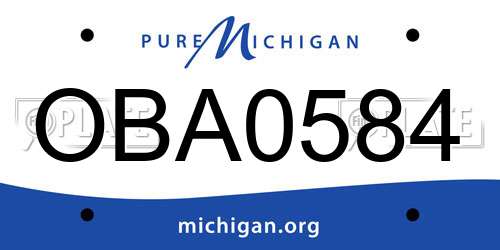 OBA0584 Michigan License Plate