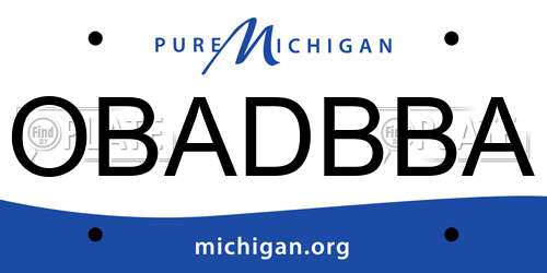 OBADBBA Michigan License Plate