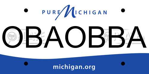 OBAOBBA Michigan License Plate