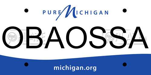 OBAOSSA Michigan License Plate