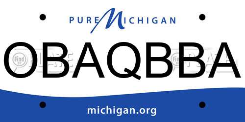 OBAQBBA Michigan License Plate