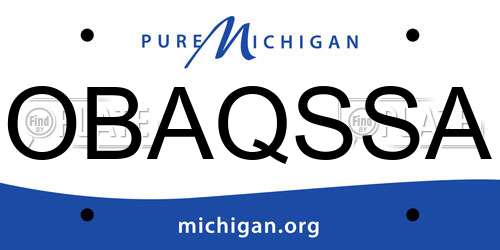 OBAQSSA Michigan License Plate