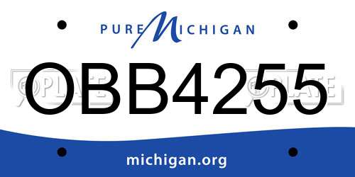 OBB4255 Michigan License Plate