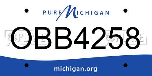 OBB4258 Michigan License Plate