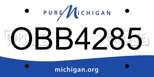OBB4285 Michigan License Plate