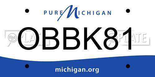 OBBK81 Michigan License Plate