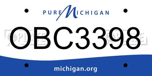 OBC3398 Michigan License Plate