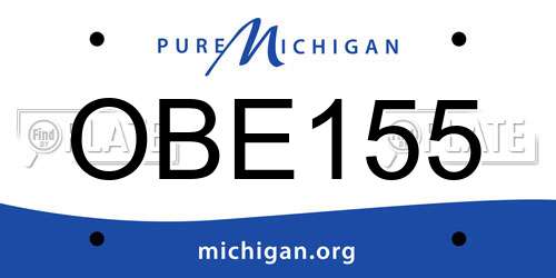 OBE155 Michigan License Plate