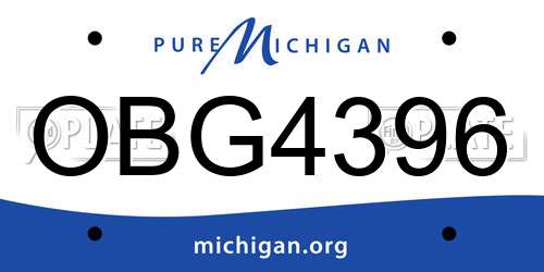 OBG4396 Michigan License Plate
