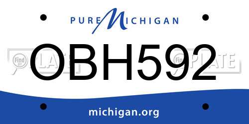 OBH592 Michigan License Plate