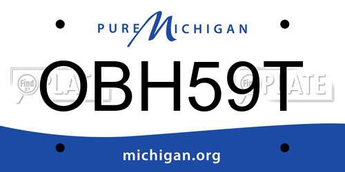 OBH59T Michigan License Plate