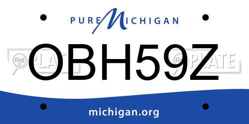 OBH59Z Michigan License Plate