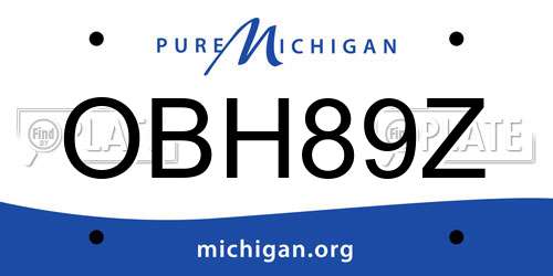 OBH89Z Michigan License Plate