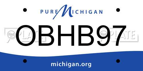 OBHB97 Michigan License Plate
