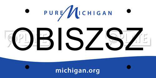 OBISZSZ Michigan License Plate