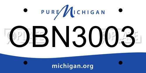 OBN3003 Michigan License Plate