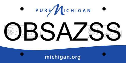 OBSAZSS Michigan License Plate