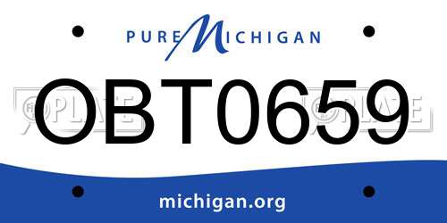 OBT0659 Michigan License Plate